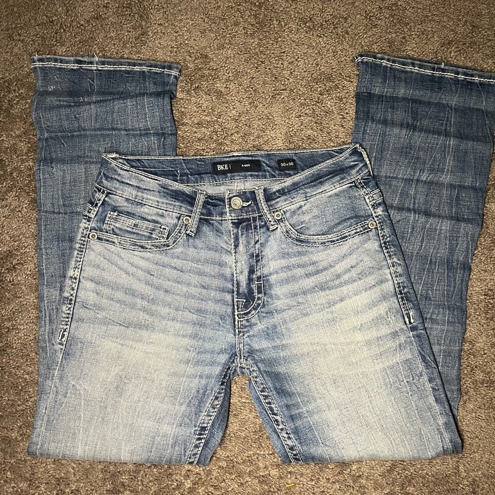 Buckle Men's Bootcut Blue Jeans